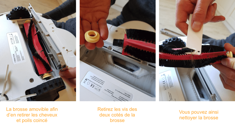 Nettoyage cheveux brosses Roborock S5 Max